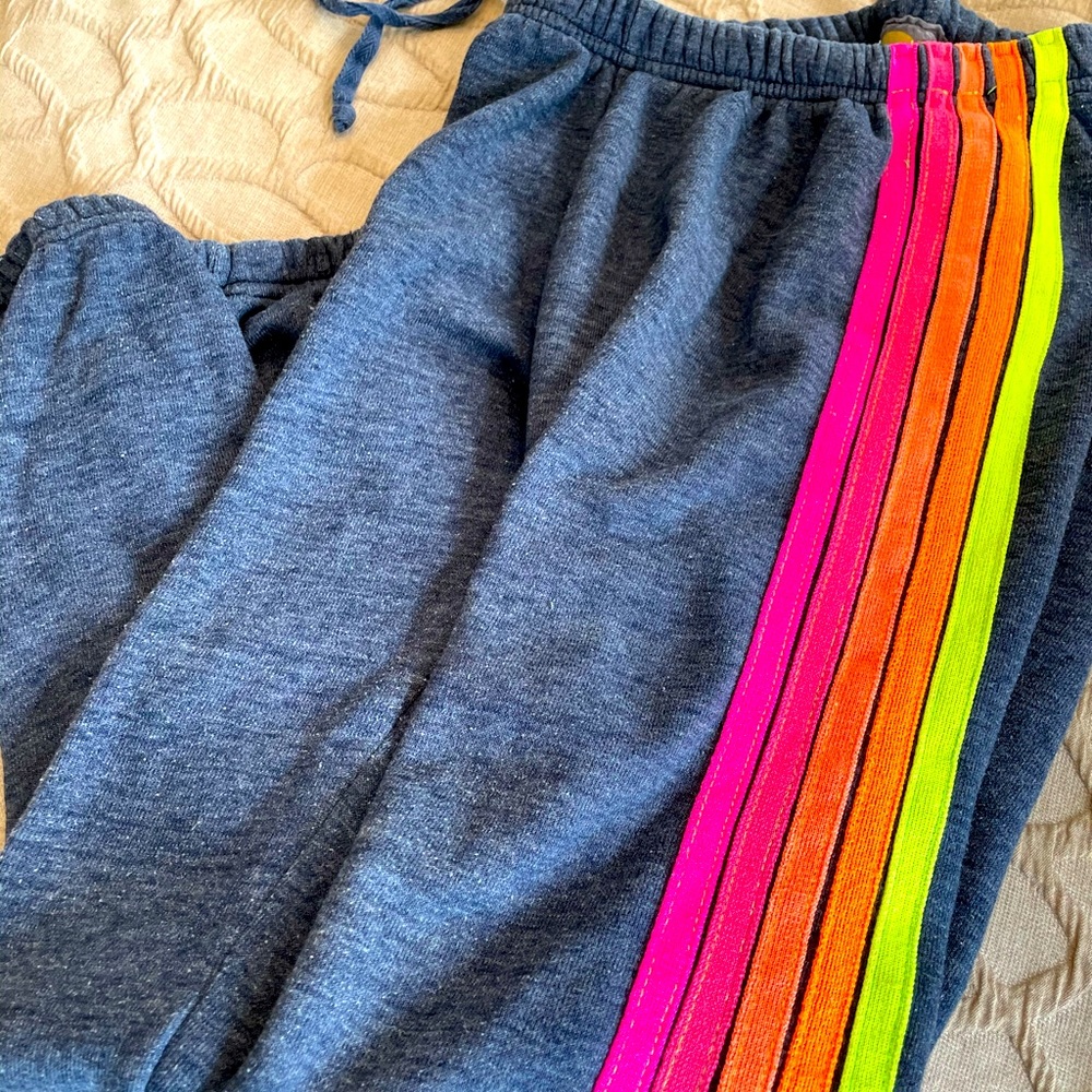 Aviator Nation neon stripe sweatpants. Size small